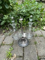 Old table glasses with silver-plated metal stands