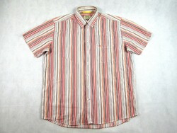 Original camel active (l / xl) elegant striped short-sleeved men's shirt