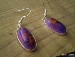 For half! Eggplant blue oval earrings