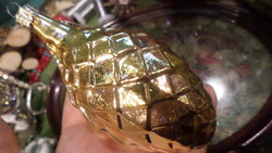 Extra large glass Christmas tree decoration / cone. About 12 cm.