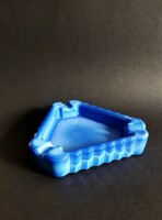 Blue malachite glass ashtray
