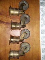 4 copper Viennese piano leg rollers
