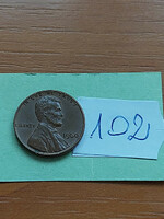 Usa 1 cent 1960 abraham lincoln, copper-zinc 102