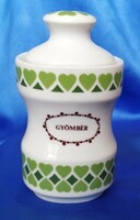 Alföldi porcelain spice holder, green hearts, ginger