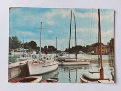 Old postcard photo postcard Siofok harbor 1968 sailboats