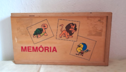 Old wooden memory game 32 pieces