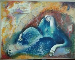 Rendkívül ritka: Marne Adler kortárs amerikai művész gyönyörű szitanyomata -több helyen publikált!