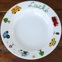 Painted children's plate - cars
