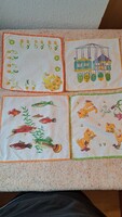 Cheerful, retro children's handkerchief pack, 4pcs