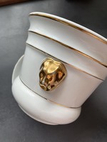 Winter fair! Very nice porcelain bowl with golden lion head ears