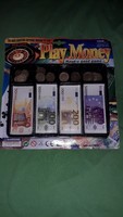 Retro csomagolt trafikáru játék papír pénzek és érmék játszatlanul akár Ruletthez is  képek szerint