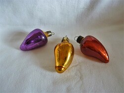 Old glass Christmas tree decorations! - 3 peppers!