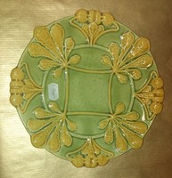 Art Nouveau majolica plate from Körmöcbánya + spring wall hanger