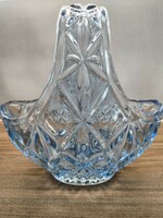 Blue molded glass basket