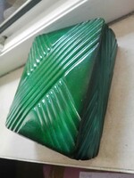 Green malachite glass bonbonier