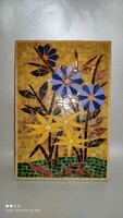 Kerámia mozaik kép virág csendélet