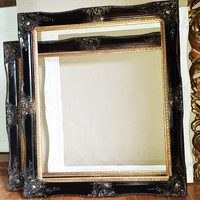 Wide blondel wooden frame for picture and mirror