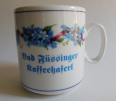 Old mug with forget-me-not pattern - souvenir from Bad Füssinger