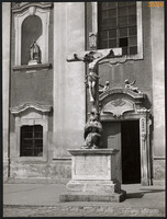 Larger size, a work of photography by Szendrő István. Jesus on the cross, memorial, Nepomuki Szent János
