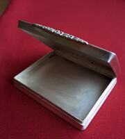 Art deco silver powder compact / powder compact