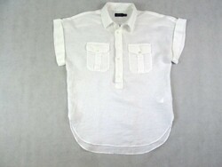 Original ralph lauren (s / m) elegant white short sleeve men's linen shirt