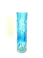 Light blue vintage handmade glass vase ingridglas euskirchen 1970s - 5689