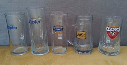 Beer mugs (zipfer, corgon, gold fassl, kaiser, soproni, gösser)