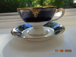 SCHLAGGENWALD Empire cobalt gold rose tea set