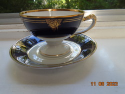 SCHLAGGENWALD Empire cobalt gold rose tea set