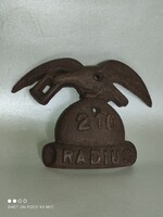 Antique cast iron stove hadis turul bird representation 