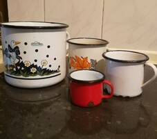 Old enamel mugs