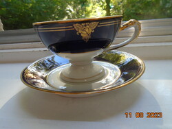 SCHLAGGENWALD Empire cobalt gold rose tea set