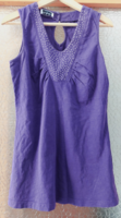 Ulla Popken padlizsán lila apró szegecsekkel díszített nyári felső, top, tunika pulóver,