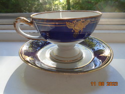 SCHLAGGENWALD Empire cobalt gold rose tea set