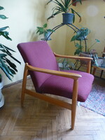 Retro karfás,bordó fotel, mid cenutry design fotel II.