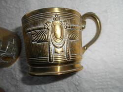 2 marked argentor Jugendstil copper cup holders - spectacularly beautiful product