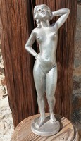 Female nude, cast aluminum, 30 cm high