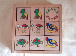 Old wooden memory game 26 pieces