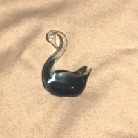 Graceful blue swan made of glass