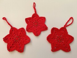 Crocheted Christmas tree decorations (3 pcs)