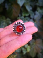 Beautiful silver ring with carnelian stones
