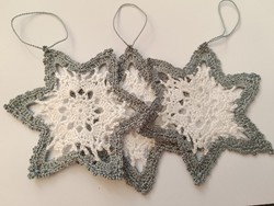 Crochet Christmas tree decoration 12 cm (3pcs)