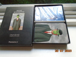 René Magritte szürrealista festő 2 festménye nyomatával 2 paklis kártyakészlet Flammarion 1993