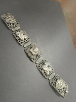 Silver-plated Egyptian pattern bracelet.