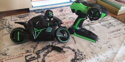 Rc high speed drift motorcycle with led headlights