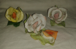 Aquincum hand-painted porcelain roses 3 pcs