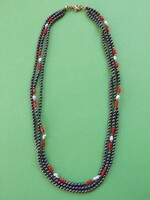 Silver necklace with hematite (220426)