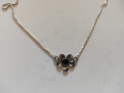 Izraeli ezüst nyaklánc-nyakék onix kővel