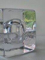 Bertil Vallien Puzzle művészi svéd jégüveg szobor ,dísztárgy - Kosta Boda design '70s