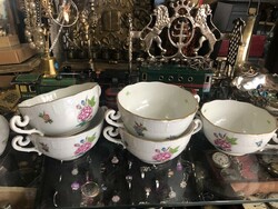 Herend porcelain soup cup, rose pattern, 5 pcs.